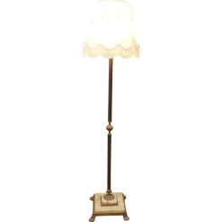 Pamono Brass and Onyx Column Floor Lamp, 1960s> Floor Lamps