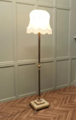 Pamono Brass and Onyx Column Floor Lamp, 1960s> Floor Lamps