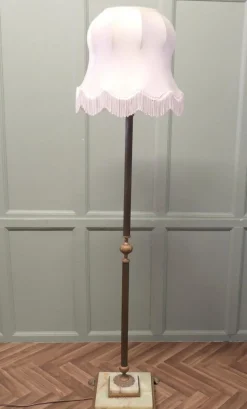 Pamono Brass and Onyx Column Floor Lamp, 1960s><noscript><img width=