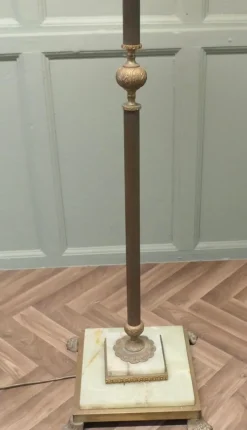 Pamono Brass and Onyx Column Floor Lamp, 1960s><noscript><img width=