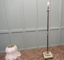 Pamono Brass and Onyx Column Floor Lamp, 1960s><noscript><img width=