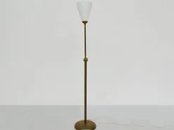 Pamono Brass and Perforated Metal Adjustable Floor Lamp from BAG Turgi, Switzerland, 1950s><noscript><img width=