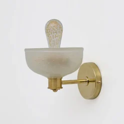 Online Pamono Brass and Pulegoso Murano Glass Sconces attributed to Barovier & Toso, 1990, Set of 2