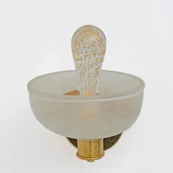 Online Pamono Brass and Pulegoso Murano Glass Sconces attributed to Barovier & Toso, 1990, Set of 2