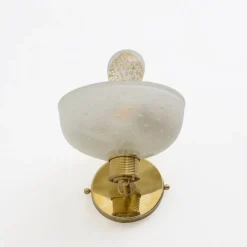 Online Pamono Brass and Pulegoso Murano Glass Sconces attributed to Barovier & Toso, 1990, Set of 2