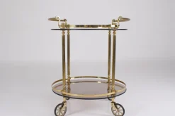 Clearance Pamono Brass and Smoked Glass Trolley, 1970s