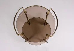 Clearance Pamono Brass and Smoked Glass Trolley, 1970s