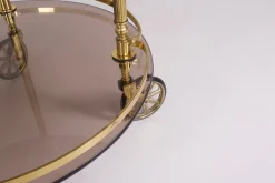 Clearance Pamono Brass and Smoked Glass Trolley, 1970s