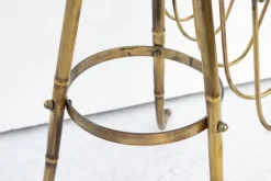 Pamono Brass and Wood Magazine Rack, 1950s><noscript><img width=