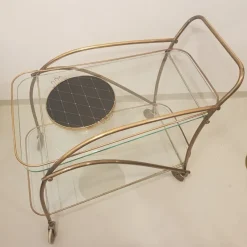 Pamono Brass Bar Cart, 1950s