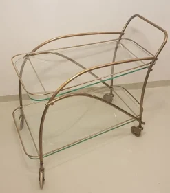 Pamono Brass Bar Cart, 1950s