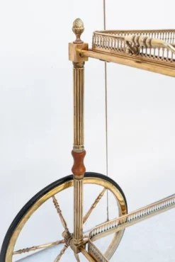 Pamono Brass Bar Cart with Glass Tops, France, 1950s><noscript><img width=
