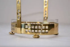Outlet Pamono Brass Basket with Original Glass, 1910