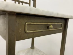 Sale Pamono Brass Bedside Table with Marble Top, 1920s