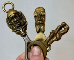 Outlet Pamono Brass Bottle Cap Openers, 1920s, Set of 3