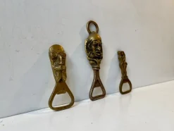 Outlet Pamono Brass Bottle Cap Openers, 1920s, Set of 3