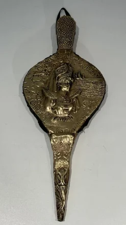 Pamono Brass Chimney Bellows with Woman Motif, 1890s> Fireplaces And Mantels