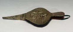 Pamono Brass Chimney Bellows with Woman Motif, 1890s><noscript><img width=