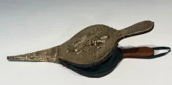 Pamono Brass Chimney Bellows with Woman Motif, 1890s><noscript><img width=