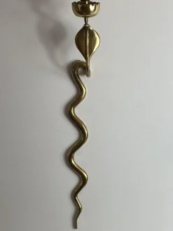Outlet Pamono Brass Cobra Wall Candleholder, 1970s