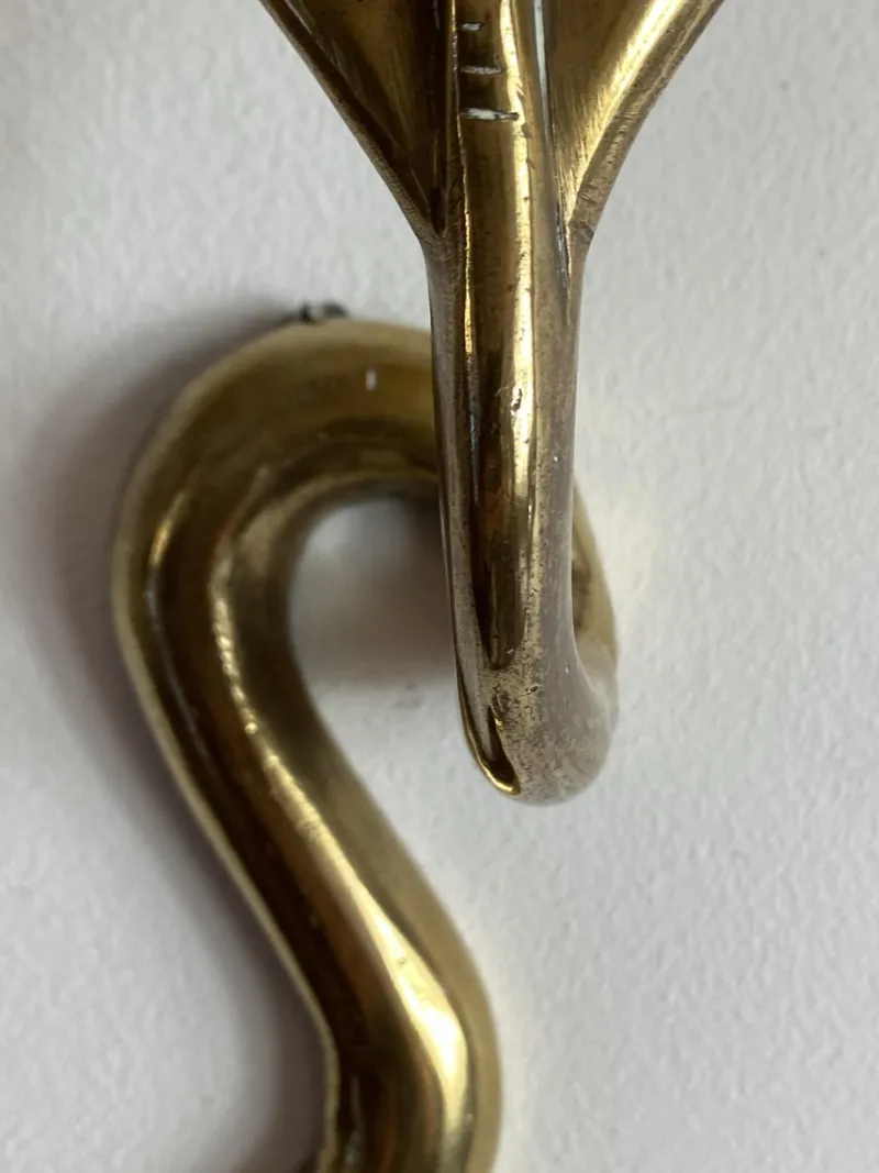 Outlet Pamono Brass Cobra Wall Candleholder, 1970s
