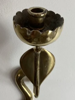 Outlet Pamono Brass Cobra Wall Candleholder, 1970s