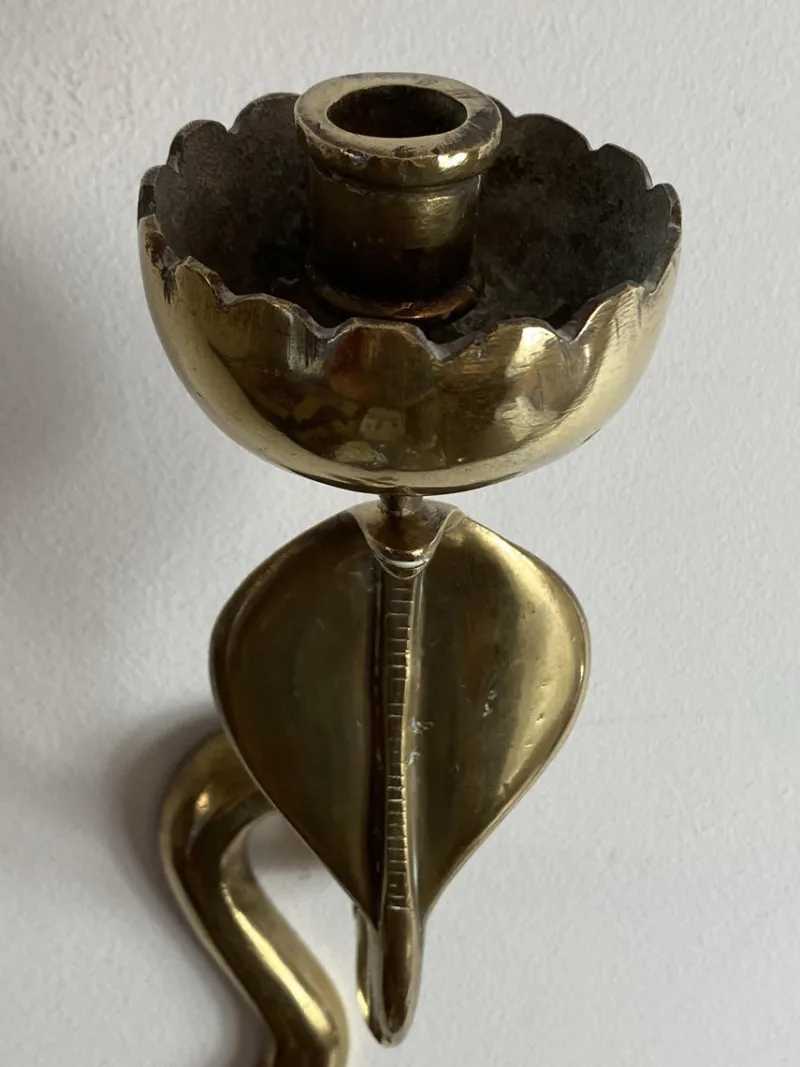 Outlet Pamono Brass Cobra Wall Candleholder, 1970s