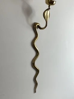 Outlet Pamono Brass Cobra Wall Candleholder, 1970s