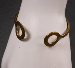 Pamono Brass Cuff Bracelet with Circles, 1980s><noscript><img width=