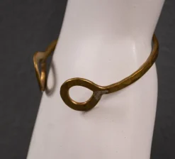 Pamono Brass Cuff Bracelet with Circles, 1980s><noscript><img width=