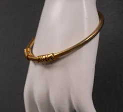Pamono Brass Cuff Bracelet with Circles, 1980s><noscript><img width=