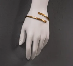 Pamono Brass Cuff Bracelet with Circles, 1980s><noscript><img width=