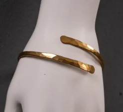 Pamono Brass Cuff Bracelet with Circles, 1980s><noscript><img width=
