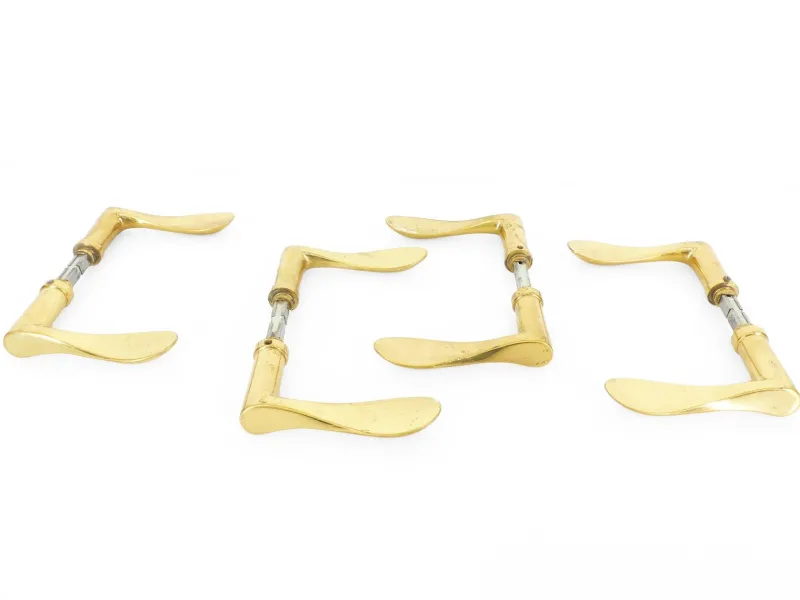 Online Pamono Brass Door Handles, 1960, Set of 4