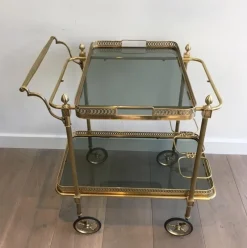 Outlet Pamono Brass Drinks Trolley by Maison Jansen