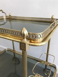 Outlet Pamono Brass Drinks Trolley by Maison Jansen