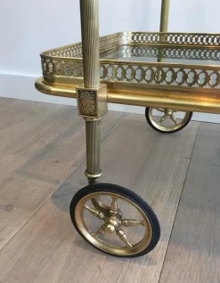 Outlet Pamono Brass Drinks Trolley by Maison Jansen