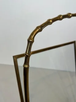 Pamono Brass Faux Bamboo Magazine Rack by Maison Baguès><noscript><img width=