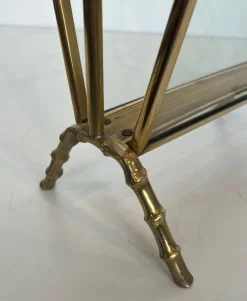 Pamono Brass Faux Bamboo Magazine Rack by Maison Baguès><noscript><img width=
