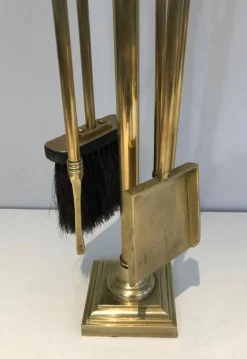 Best Pamono Brass Fireplace Tools, France, 1970s