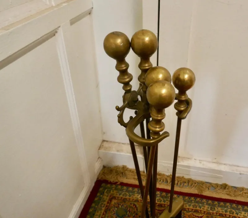 Outlet Pamono Brass Fireside Companion Tools, 1880s, Set of 3