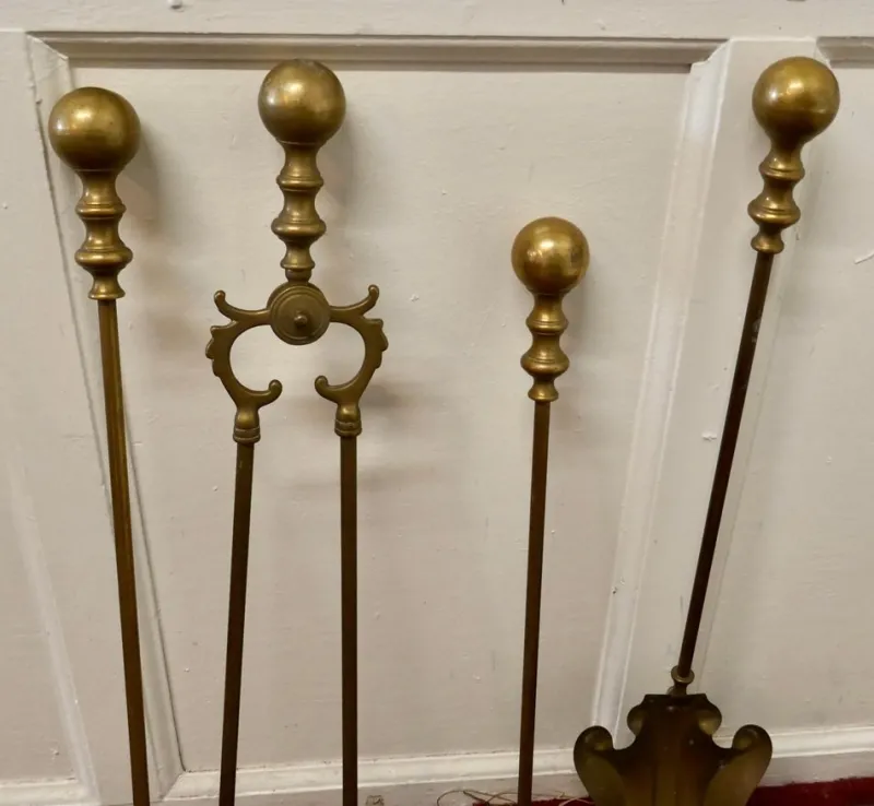 Outlet Pamono Brass Fireside Companion Tools, 1880s, Set of 3