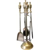 Outlet Pamono Brass Fireside Tools on Stand, 1960, Set of 5