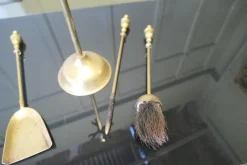 Outlet Pamono Brass Fireside Tools on Stand, 1960, Set of 5