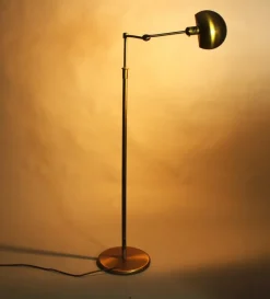 Outlet Pamono Brass Floor Lamp from Holtkötter Leuchten, 1980s