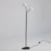 Pamono Brass Floor Lamp with Adjustable Arms and Opaline Glass Globes, 1950s> Floor Lamps