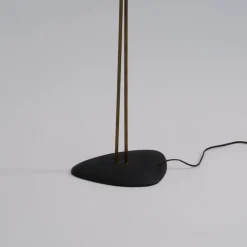 Pamono Brass Floor Lamp with Adjustable Arms and Opaline Glass Globes, 1950s><noscript><img width=