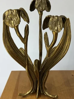 Online Pamono Brass Floral Candlestick by Antonella Saviato, 1960s