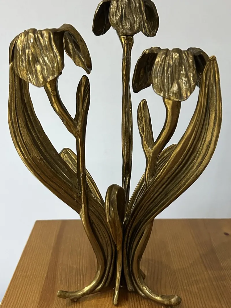 Online Pamono Brass Floral Candlestick by Antonella Saviato, 1960s