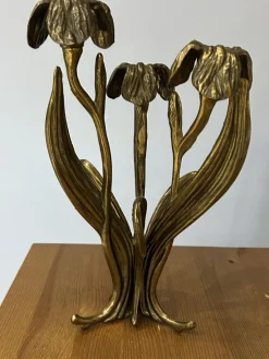 Online Pamono Brass Floral Candlestick by Antonella Saviato, 1960s